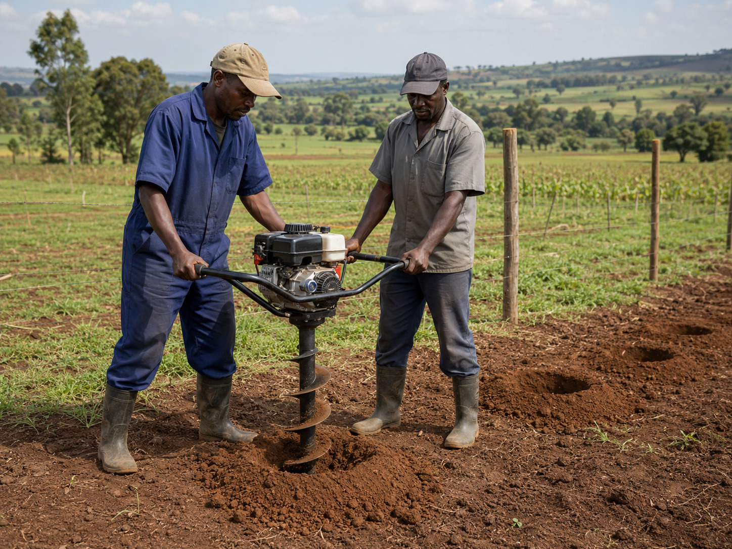 Earth auger for drilling planting and fence holes