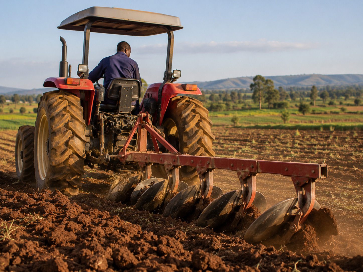 Tractor plough for soil preparation