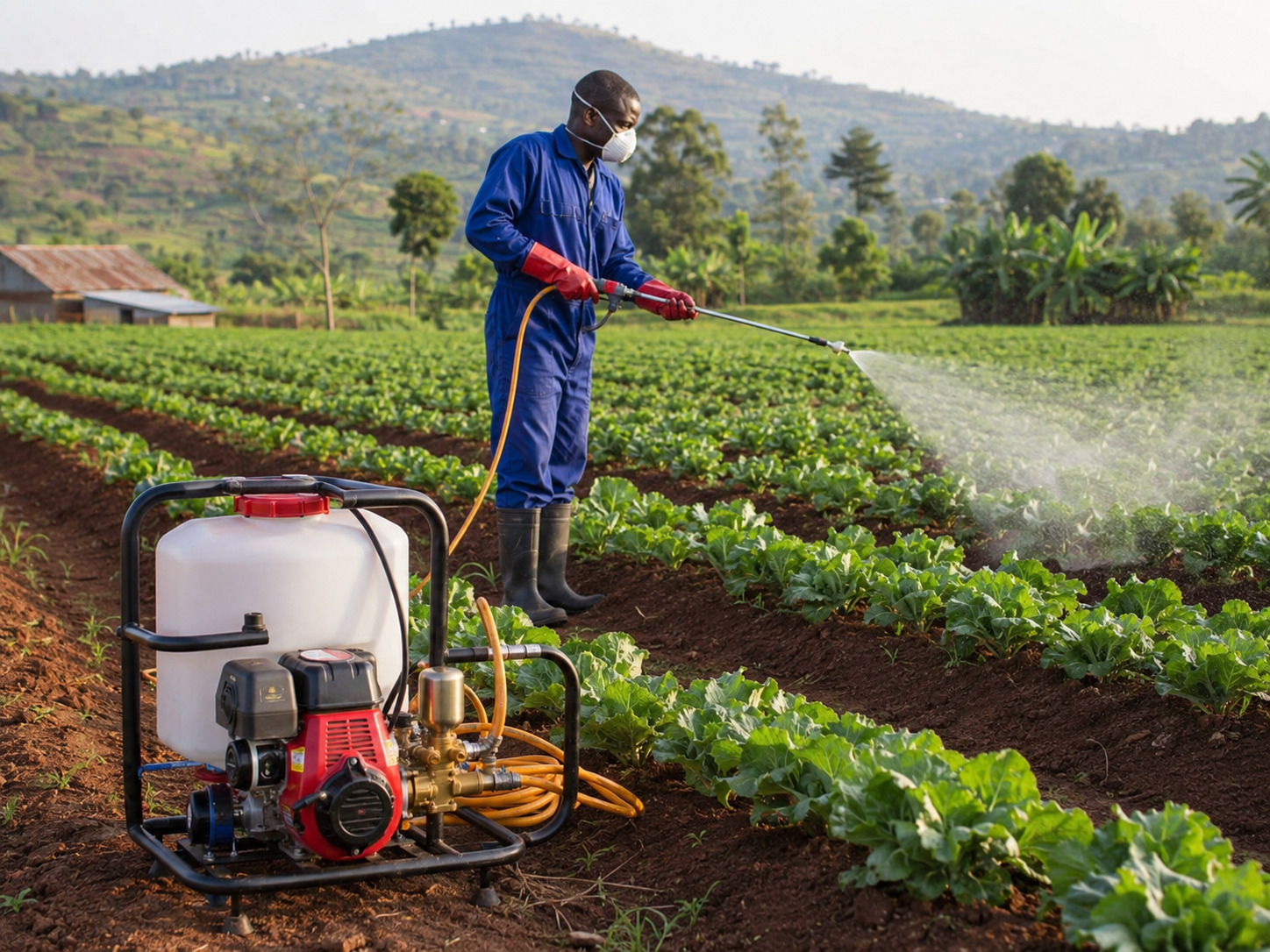 Motorized agricultural power sprayer